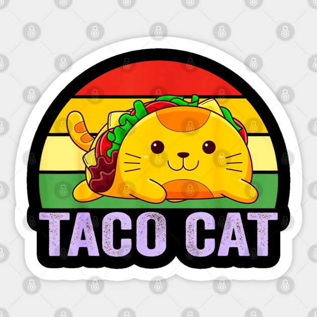 Taco cat retro Sticker by Dreamsbabe